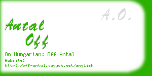 antal off business card